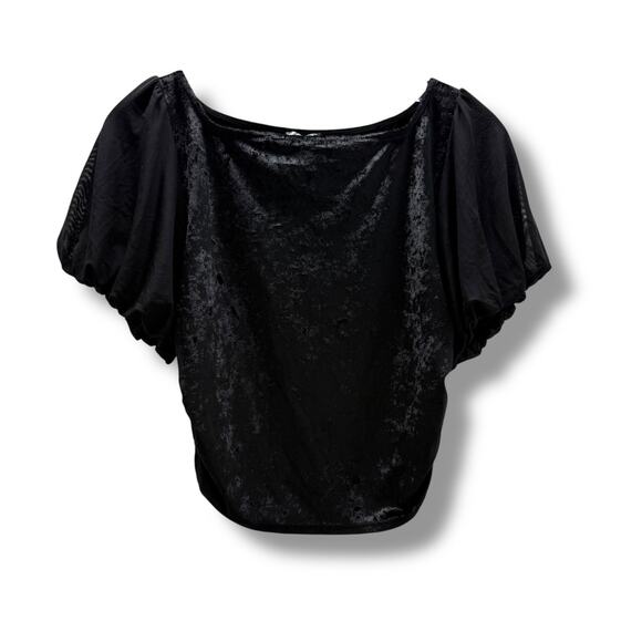 Free People Intimately Midnight Mood Velvet Crop Top Size Medium - Picture 3 of 7